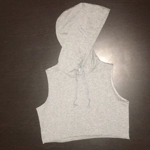 Sleeveless Cropped Hooded Pullover